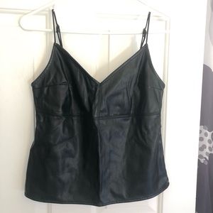 Abercrombie&fitch black leather tank top